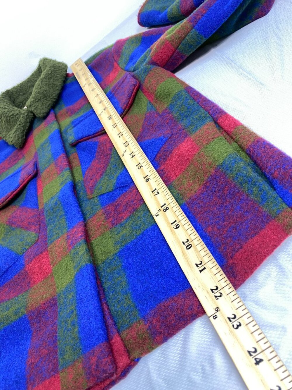 Hutch Anthropologie Plaid Cropped Jacket Olive Sherpa Collar Size XS - Picture 13 of 13